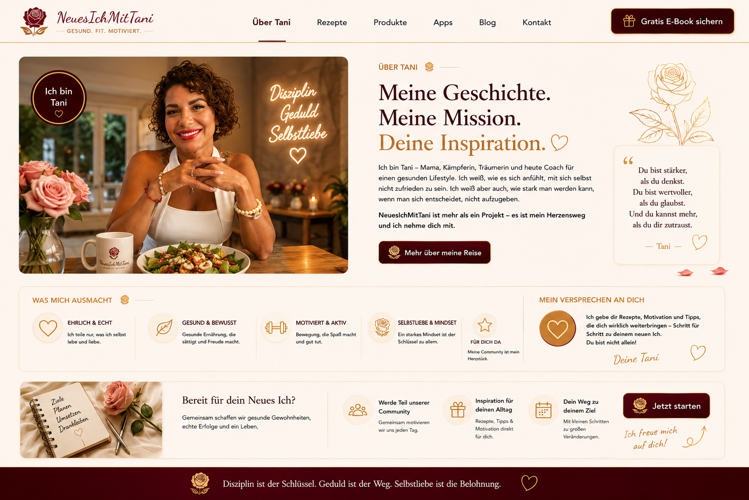 Über Tani Seite im Premium-Design