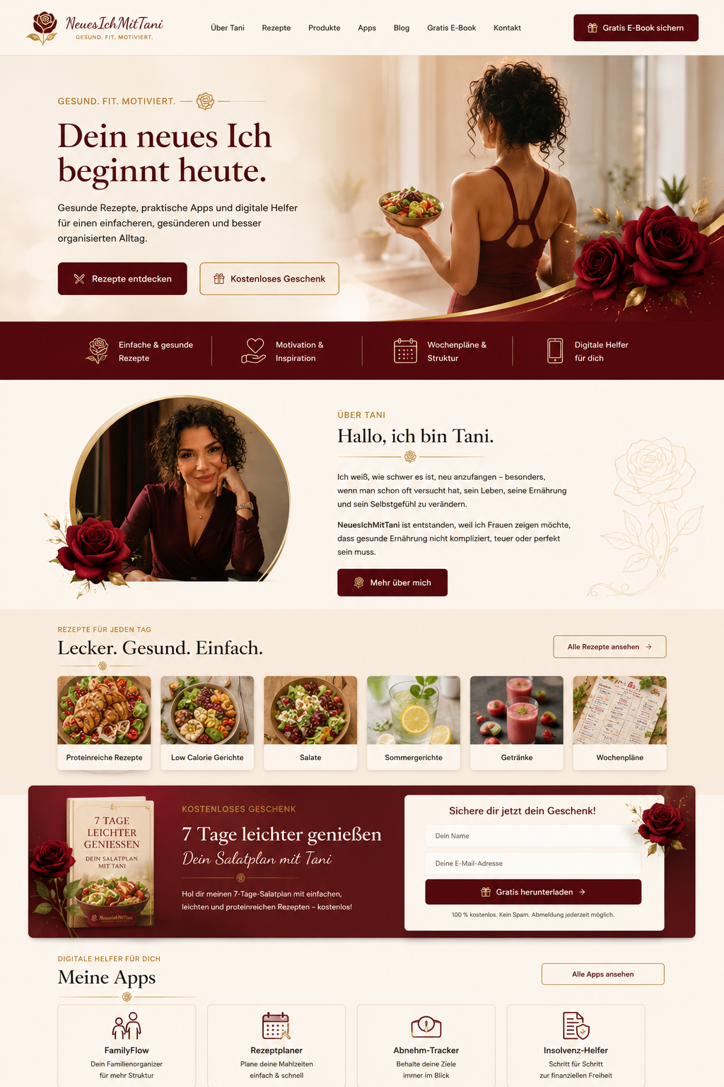 NeuesIchMitTani Startseite im Premium-Design